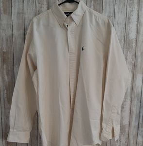 RALPH LAUREN White Button Down Men’s Dress Shirt Sz L Off White Aw069